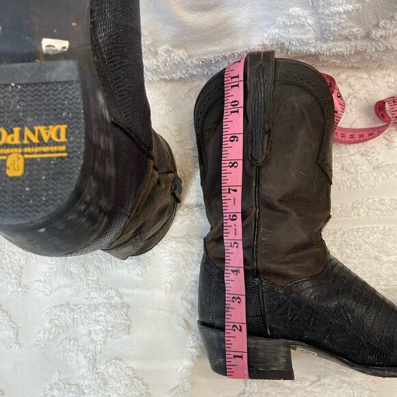 DAN POST Men's Snakeskin Leather Cowboy Boots Sz 9.5 Country Distressed Workwear - Picture 8 of 8